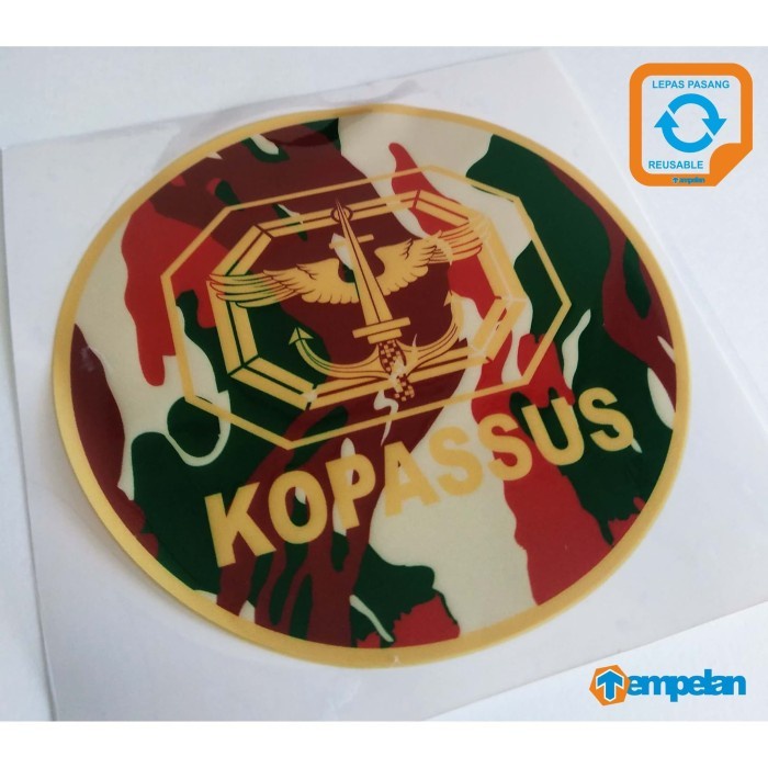Jual STIKER LEPAS PASANG PREMIUM KOPASSUS DM (TEMPEL DALAM KACA/W ...