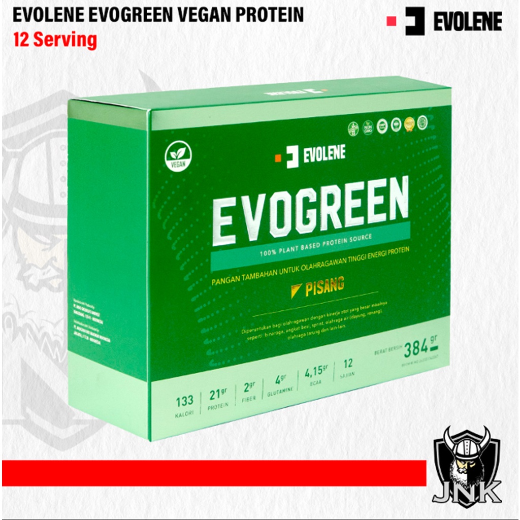 Jual EVOLENE EVOGREEN 384gr 12 Sachet | PEA VEGAN PROTEIN Plant Based ...