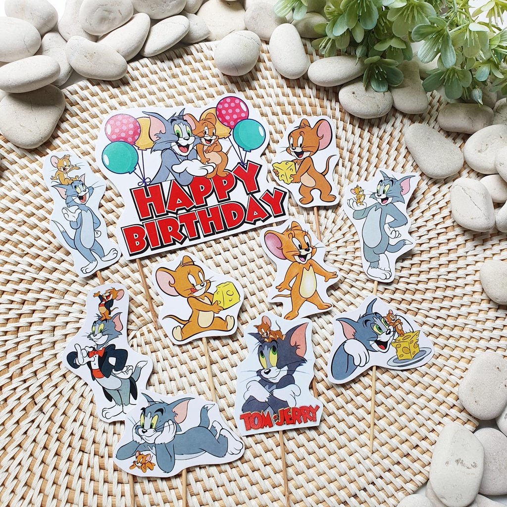 Jual Tom and Jerry Friends Birthday Cake Topper Cupcake Pudding Hiasan ...