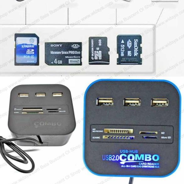 Jual Terminal USB 3 Port Pembaca Kartu Memori SD MMC MS TF/ MicroSD ...