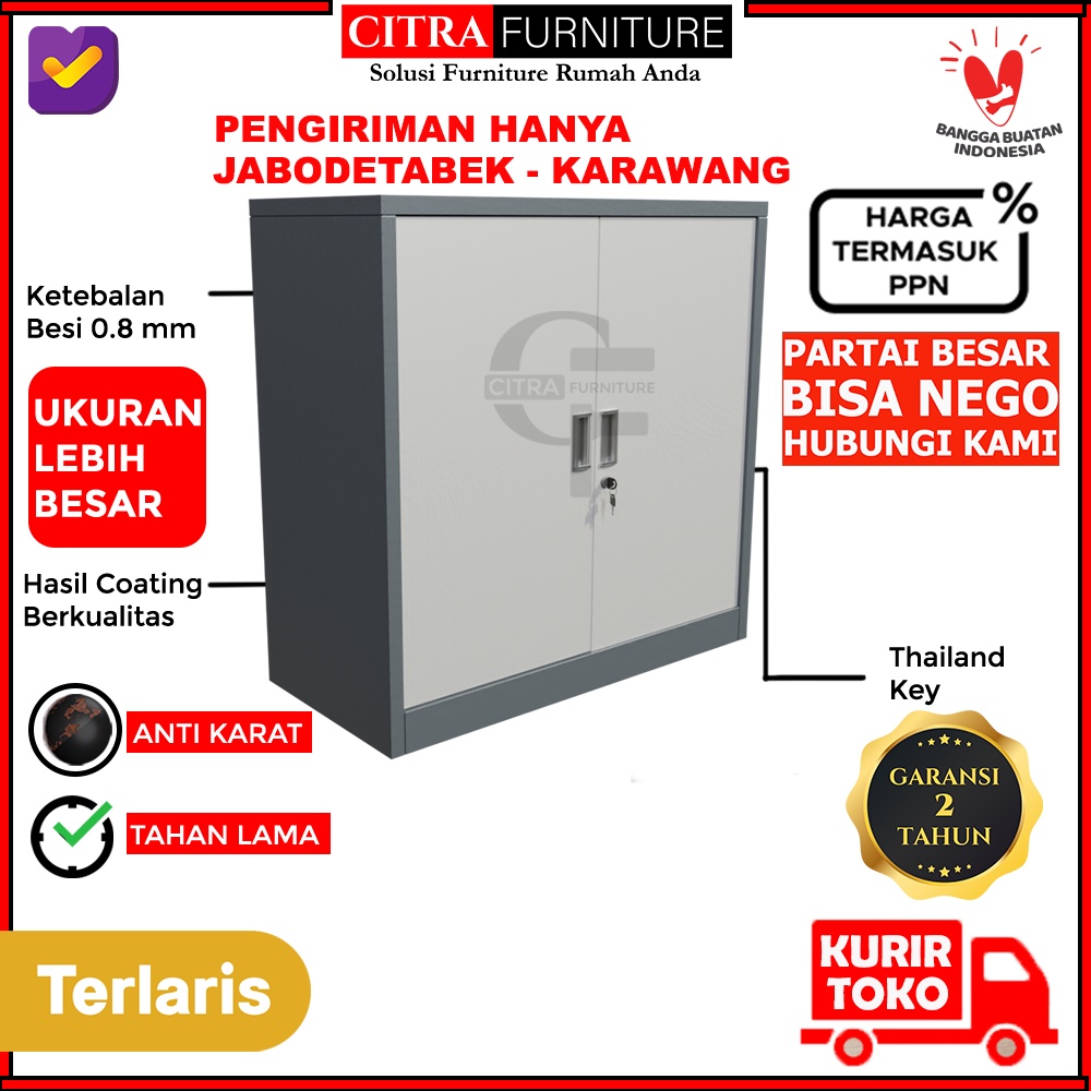 Jual Lemari Arsip Besi Pintu Buka Swing Pendek Lemari Filling Kabinet Kantor Dokumen File