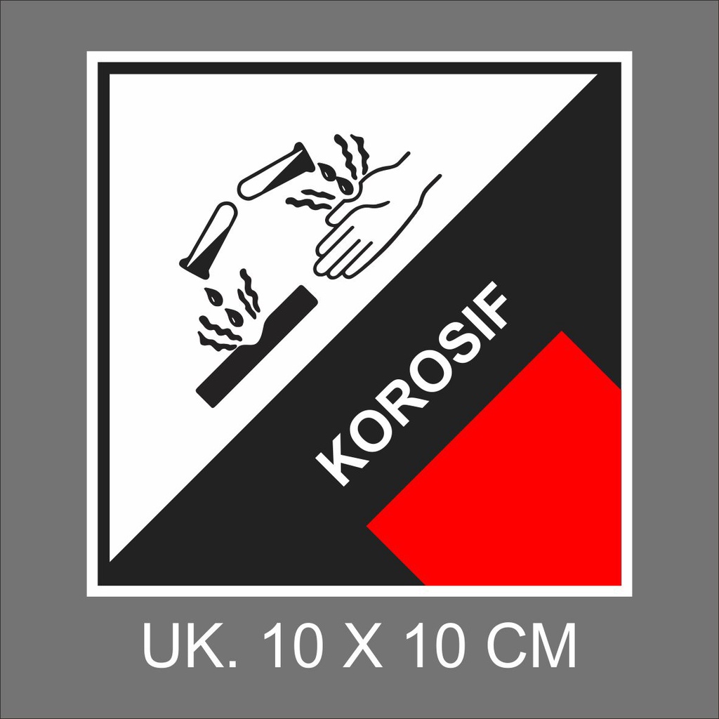 Jual 028 STIKER KOROSIF - SIMBOL LIMBAH B3 UK 10X10 CM | Shopee Indonesia