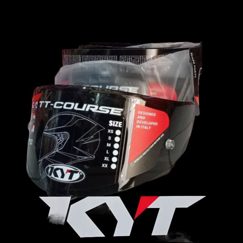 Jual VISOR KACA FLAT DATAR KYT TTC TT COURSE DARK SMOKE ORIGINAL - View #4