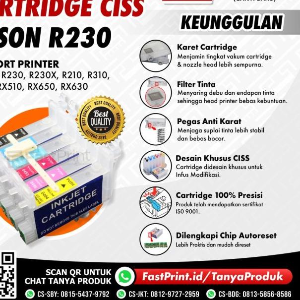 Jual Fast Print Cartridge Ciss Epson R230 1 Set Shopee Indonesia