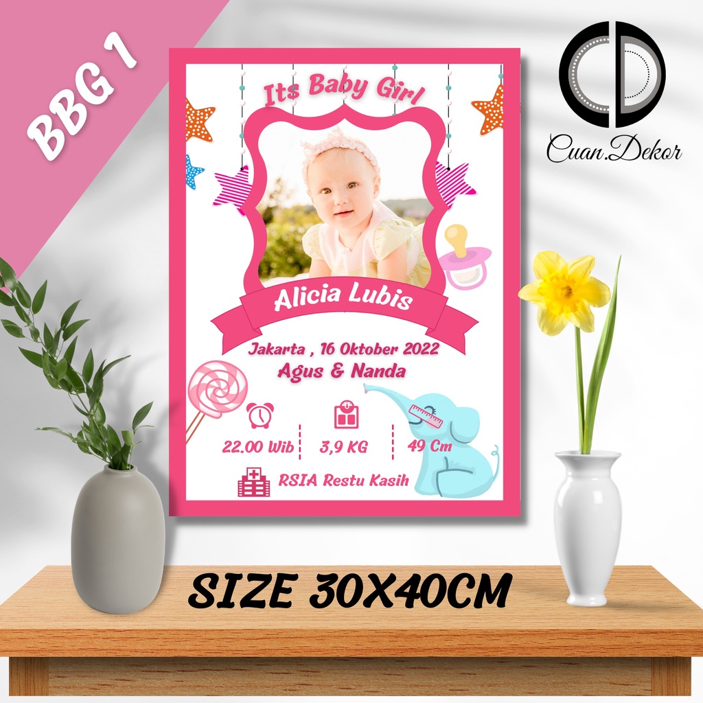 Jual CETAK BIODATA BAYI UKURAN BESAR 30X40 - CETAK FOTO CUSTOM BIODATA ...