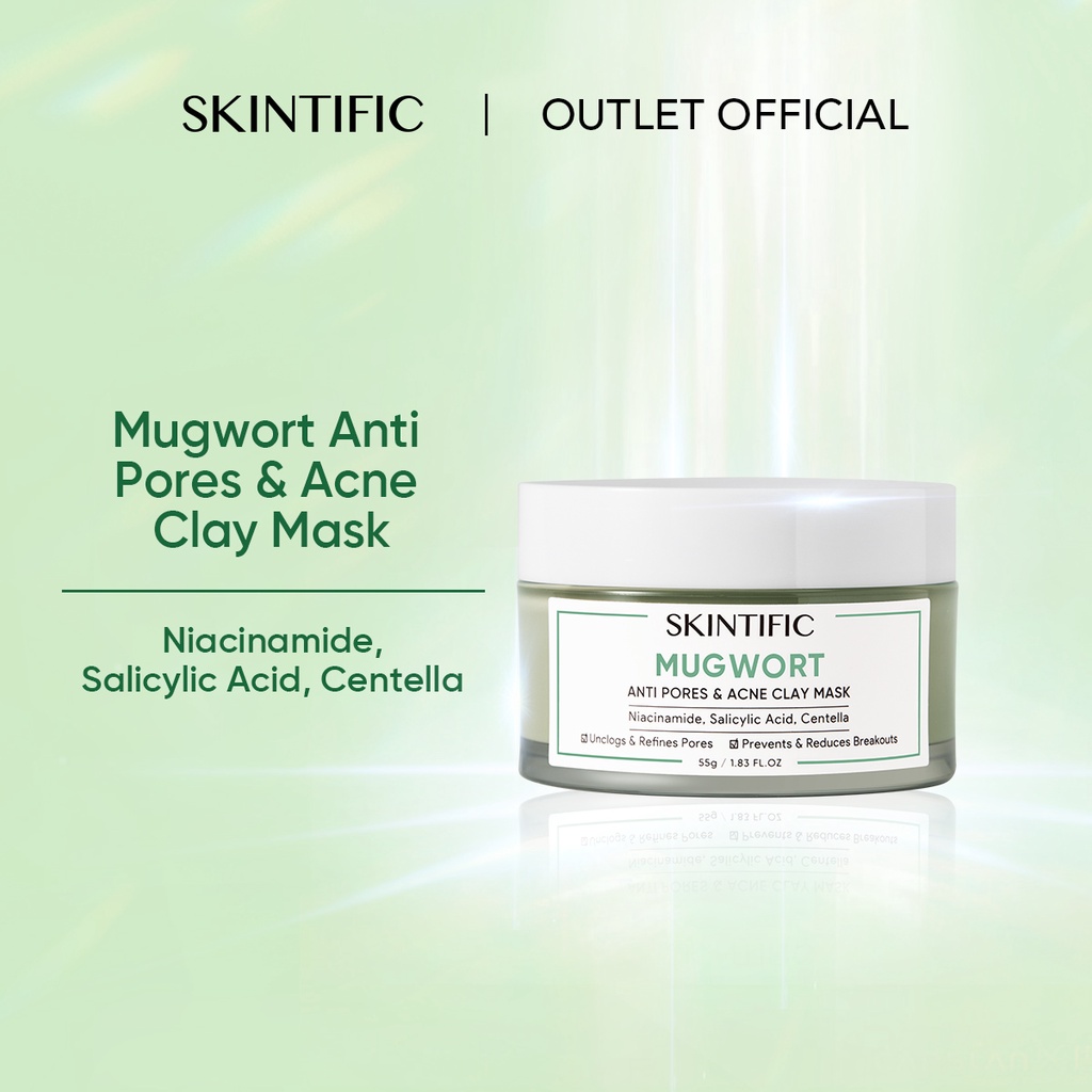 Jual 【skintific Outlet Official】skintific Mugwort Anti Pores Acne Clay Mask 55g Salicylic Acid 3115