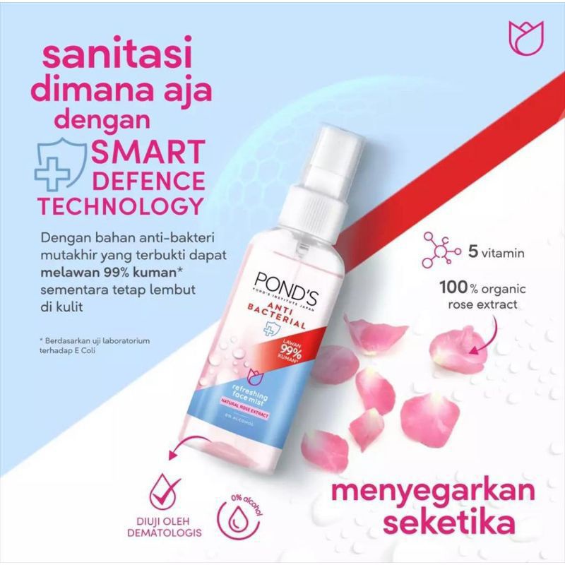Jual PONDS Antibacterial Face Mist Spray 50 ml Shopee Indonesia