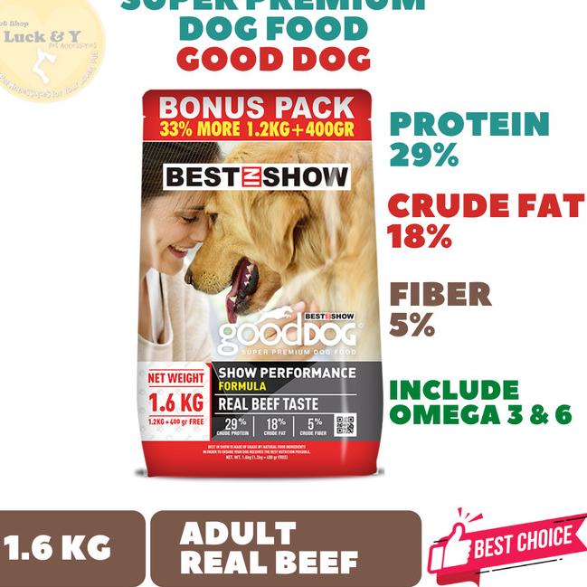 Jual Makanan Anjing Best In Show Good Dog Adult (Beef, 1.6 Kg) | Shopee ...