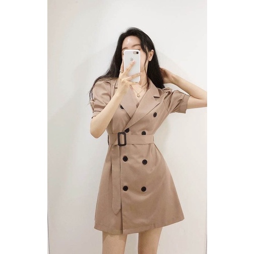 Jual Jaden Dress Korean Simple Basic Mini Formal Rapi Sopan Kerah Kerja ...
