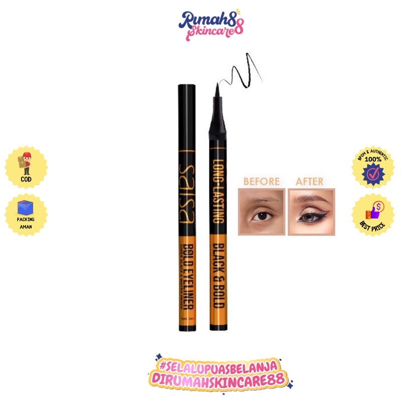 Jual Salsa Bold Eyeliner Super Black Waterproof Pencil Eyeliner