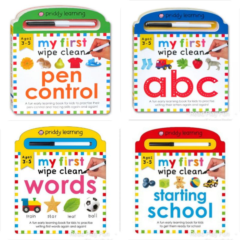 Jual My First Priddy Learning WIPE CLEAN BOARD BOOK include spidol