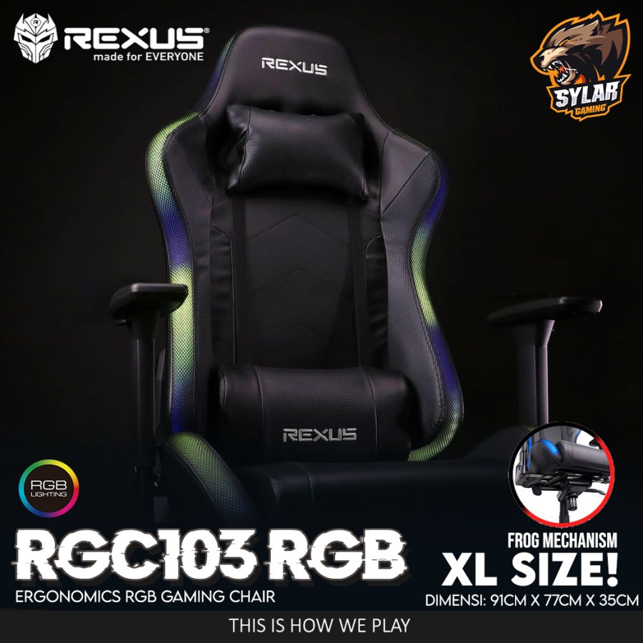 Jual Rexus RGC 103 RGB New Gaming Chair | Shopee Indonesia