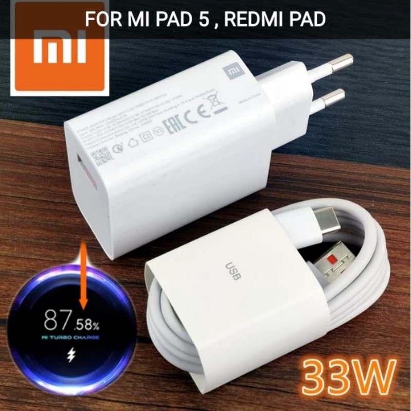 Jual CHARGER MI PAD 5 , REDMI PAD USB TYPE C 33 Watt