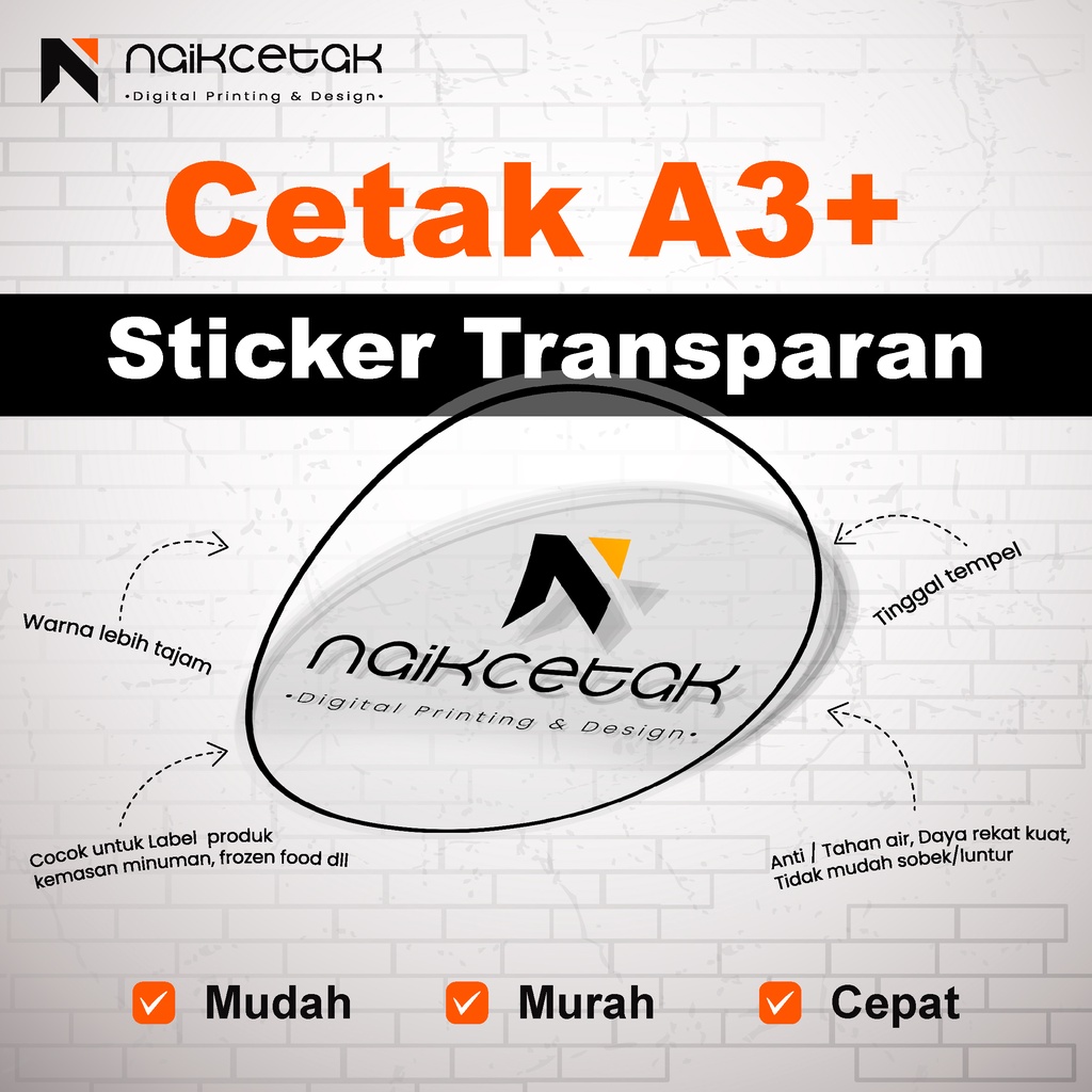 Jual Cetak Print Sticker Kromo A3 Transparan Sehari Jadi Label Produk Shopee Indonesia 3303