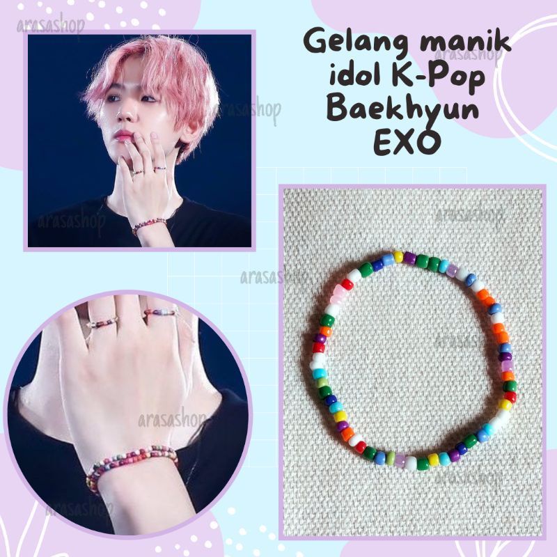 Jual EXO beads bracelet | Baekhyun EXO bracelet beads | gelang