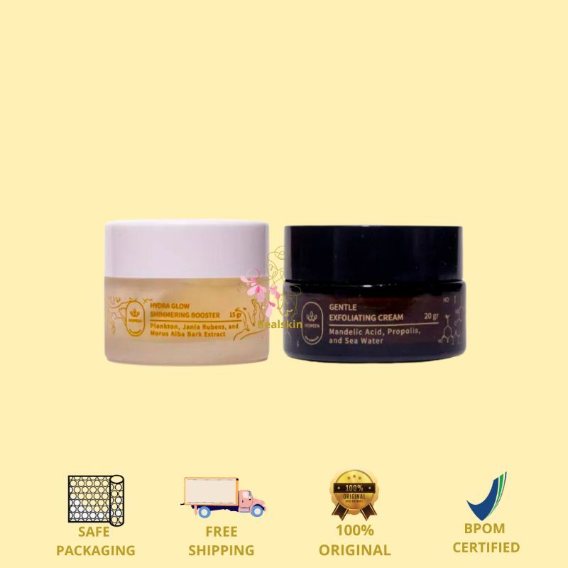 Jual Hiqween Gentle Exfoliating Cream dan Hydraglow Shimmering Booster