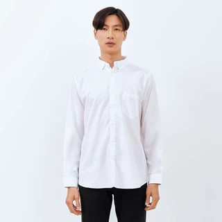 M231 Kemeja Pria Basic Polos Oxford Panjang Putih 1456E