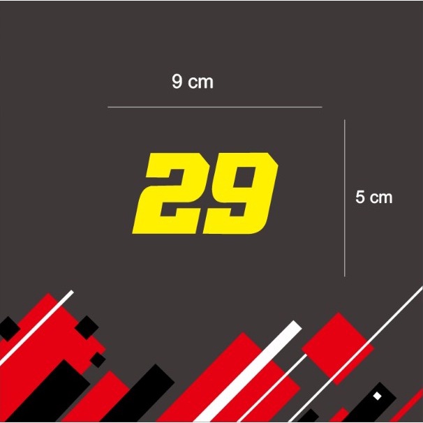 Jual Sticker Cutting Nomer Balap 29 ( KUNING STABILLO ) | Shopee Indonesia