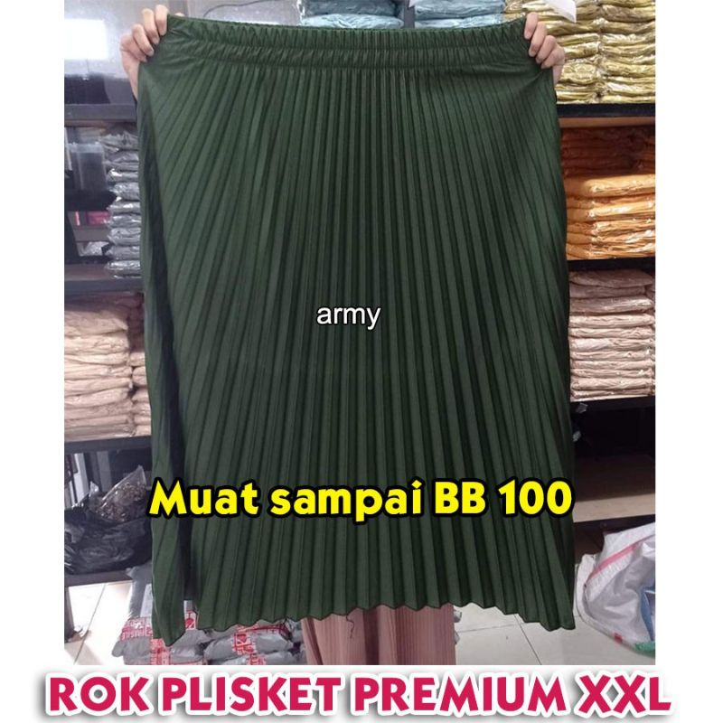 Jual Rok Plisket Premium Super Jumbo Xxl Rok Plisket Bumil Muat Bb