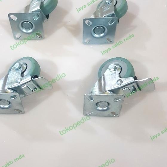 Jual Roda Rak / Lemari karet abu abu 2 inch ( 2muter+rem 2muter ...