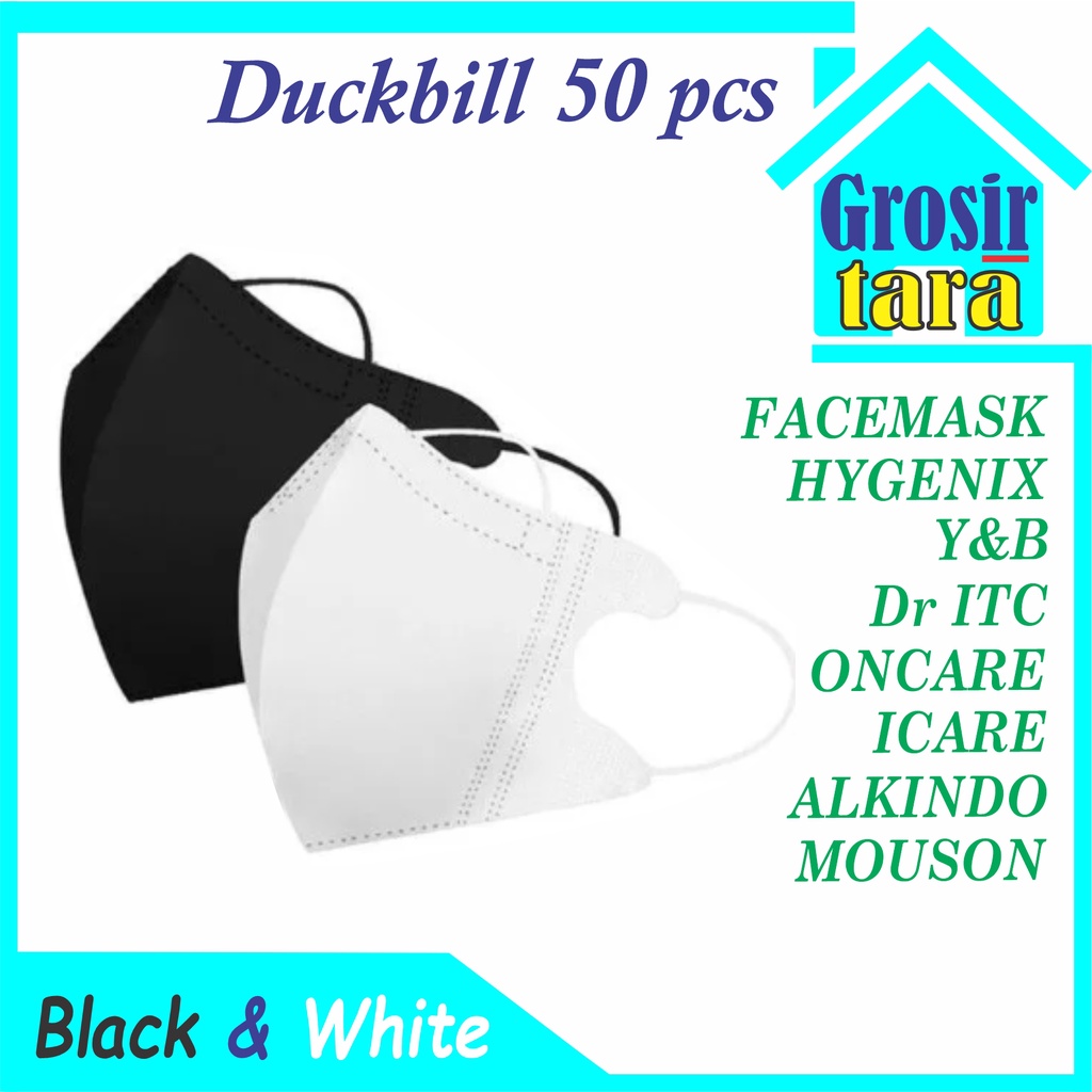 Jual MASKER DUCKBILL PUTIH HITAM BLACK WHITE YNB Y&B Isi 50pcs Mouson ...