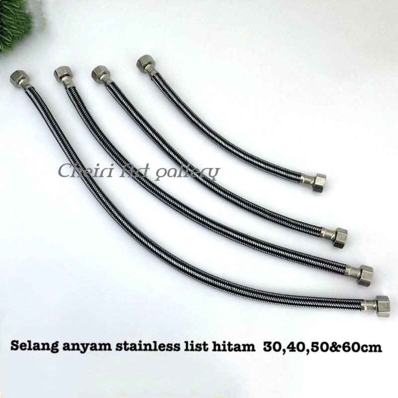 Jual Selang Anyaman Fleksibel Stainless List Hitam Murah Slang