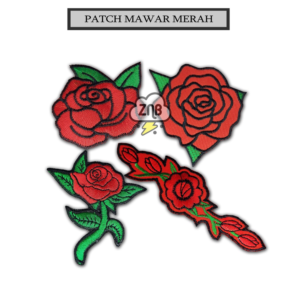 Jual PATCH BUNGA MAWAR MERAH EMBLEM MAWAR PATCH KARAKTER LUCU BEST ...
