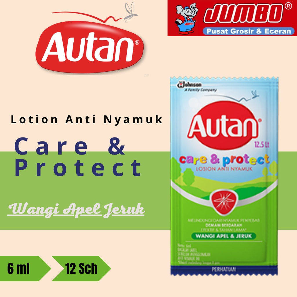 Jual Autan Lotion Anti Nyamuk Sachet 6ml*12pcs Care & Protect /Apel ...