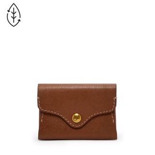 Jual Fossil Everett Large Coin Pocket Wallet Bifold Brown - Dompet