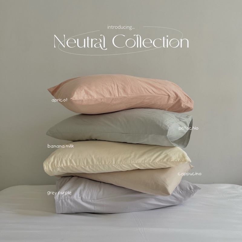 Jual Neutral Collection Pillow Case & Bolster Case (100 Premium