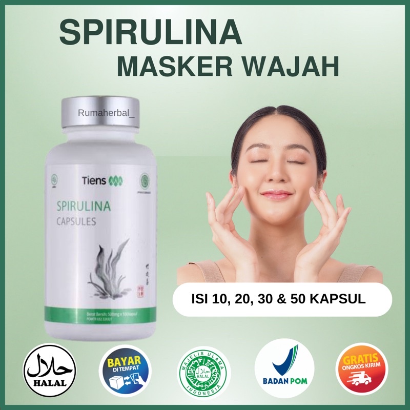 Jual MASKER SPIRULINA 100 ORIGINAL TIENS READY KAPSUL PERPAKET