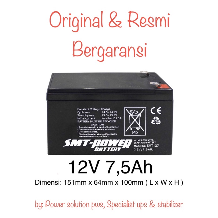 Jual Aki Baterai Kering Battery Ups Aki Smt V Ah Aki Smt V Ah