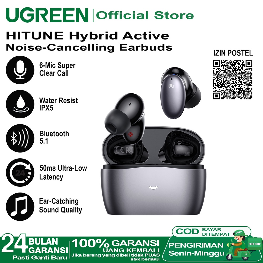 Jual Ugreen Tws Earphone Bluetooth Wireless Mic Hitune X Noise