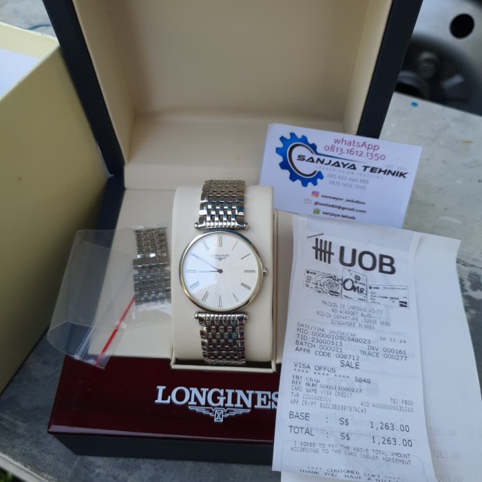 Jual LONGINES WATCH super slim second Komplit Dus Book invoice