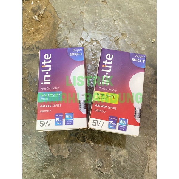 Jual INLITE led bulb 5 Watt | bohlam LED | E27 (Putih atau Kuning ...