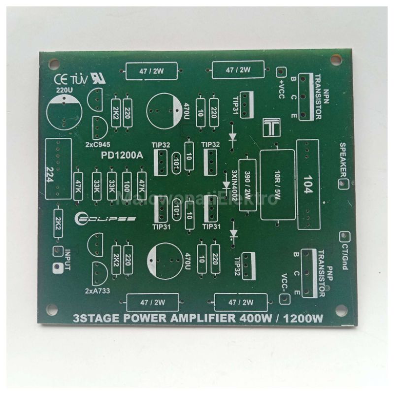 Jual PCB Driver Power Amplifier 3 Tingkat CE TUV PD1200A 3 stage 400