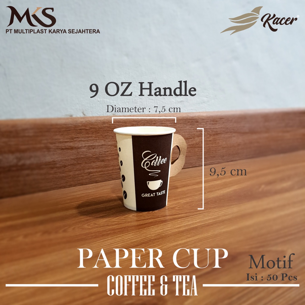 Jual 50PC gelas kertas PAPER CUP GAGANG foam kopi panas coffe hot 9oz ...