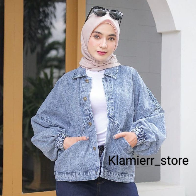 jaket jeans wanita pull and bear