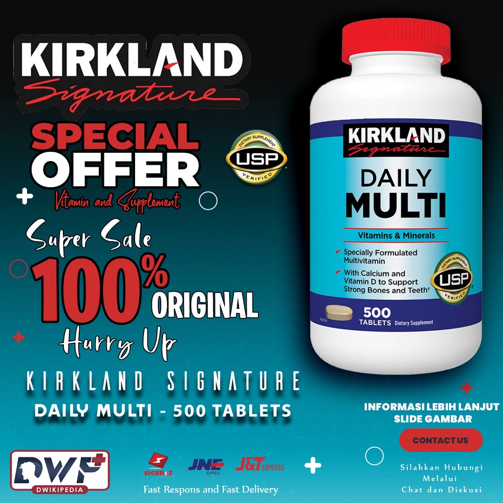 Jual Kirkland Signature Daily Multi Vitamins & Minerals 500 Tablets