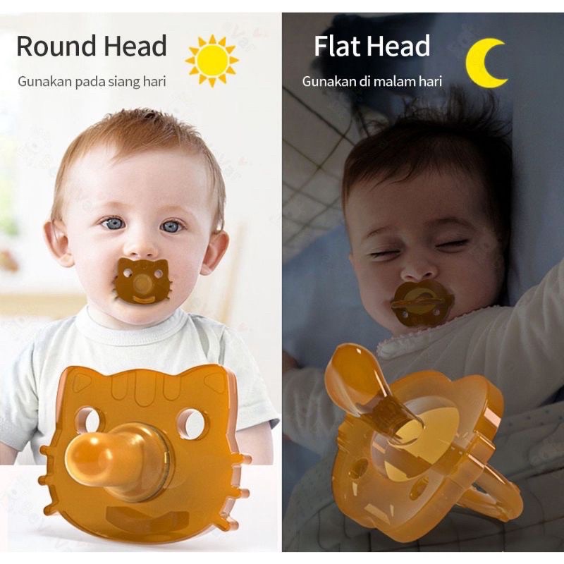 Jual Empeng Dot Bayi Silikon Coklat Set 3in1 dengan Kotak, Rantai BPA ...