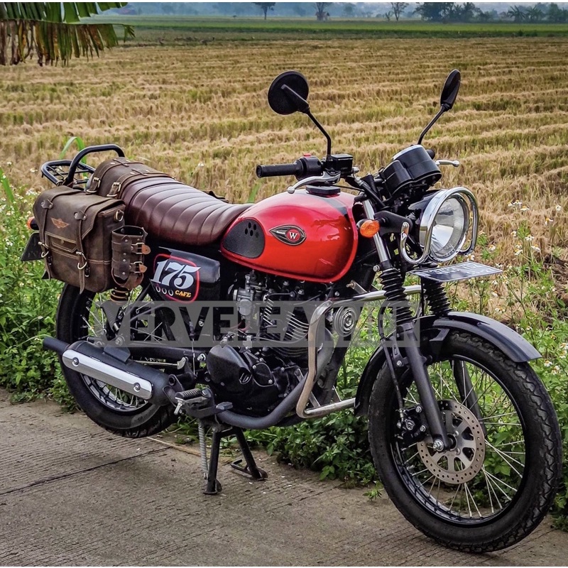 Jual w175 , kawasaki w175 , w175 cafe ,w175 se, sidebag kulit | Shopee ...