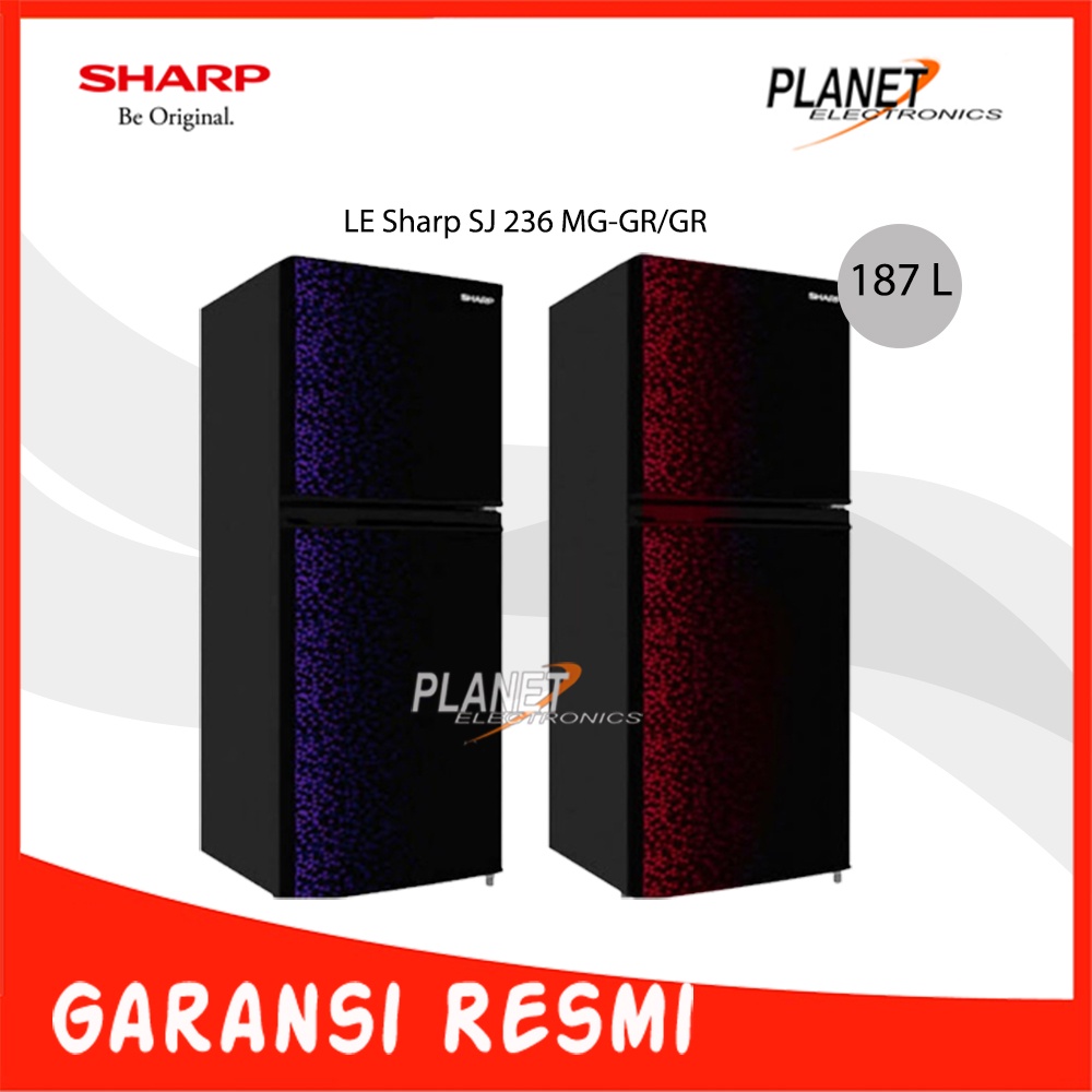 Jual Kulkas 2 Pintu Sharp SJ 236 MG-GR/GB 187 Liter | Shopee Indonesia