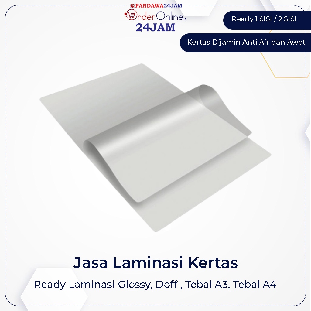 Jual Laminasi Glossy Doff Tebal 1 Sisi 2 Sisi Uk A3 A4