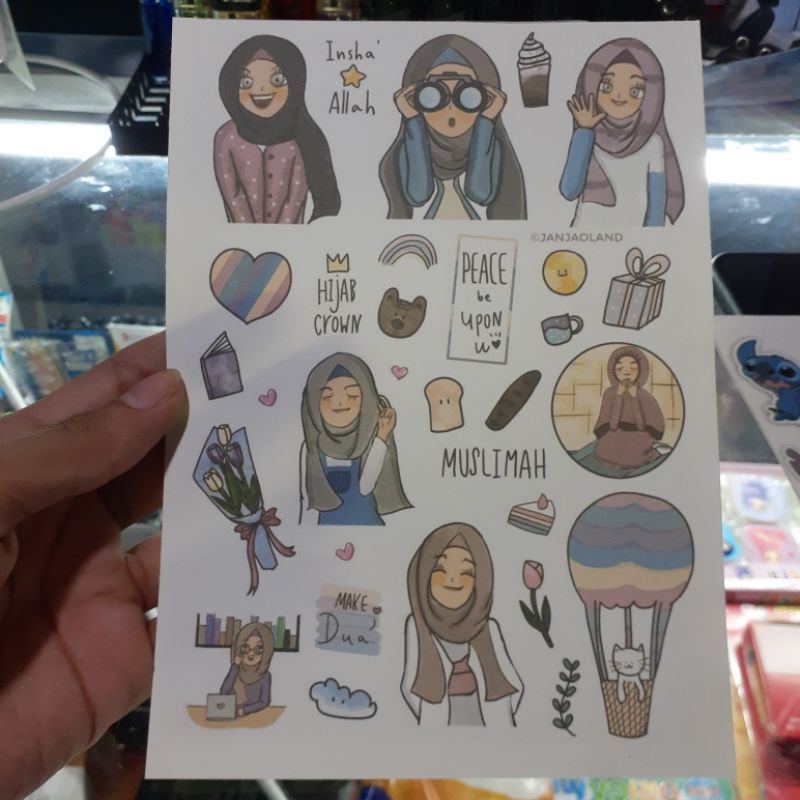 Jual Stiker Muslimah | Sticker Hijabers Murah | Free Cutting | Shopee ...