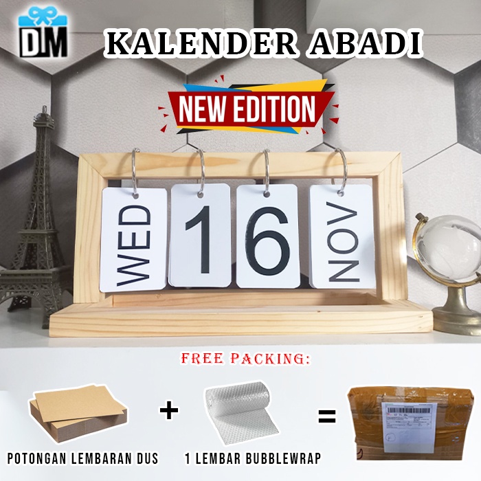 Jual Kalender Abadi New Edition Everlasting Calendar Kalender Kayu meja ...