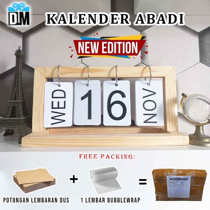 Jual Kalender Abadi New Edition Everlasting Calendar Kalender Kayu Meja ...