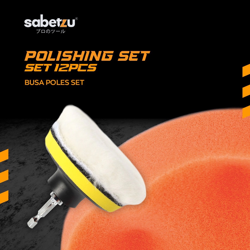 Jual Busa poles set 12pcs 5 inch sabetzu sponge polishing set spon pad ...