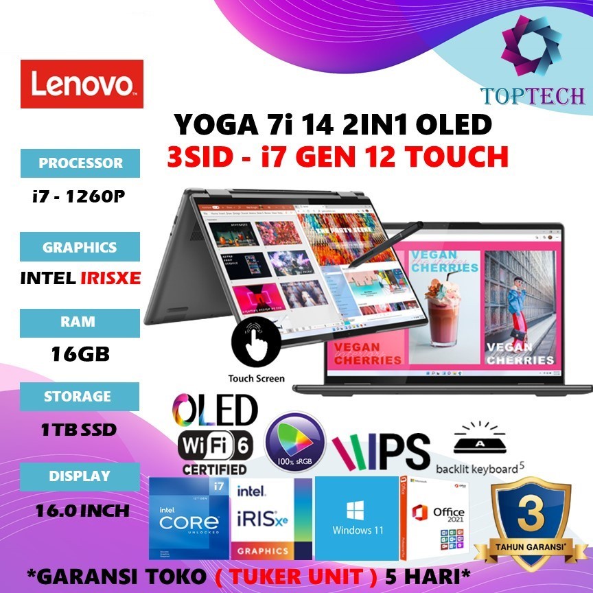 Jual Laptop Lenovo Yoga I Oled Touch K Hz In I P Ram