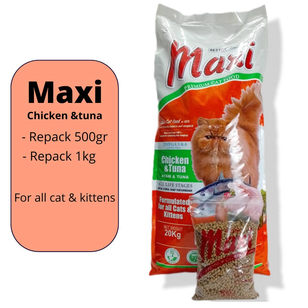 Jual Makanan Kucing Maxi Cat Food Chicken Tuna Gr Maxi Cat Food