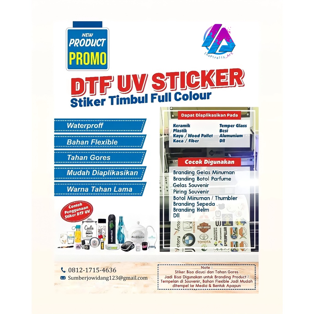 Jual Print Sticker UV DTF UKURAN Meteran Custom / Sticker Timbul ...